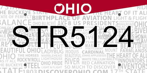 STR5124 Ohio License Plate