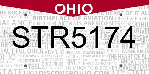 STR5174 Ohio License Plate