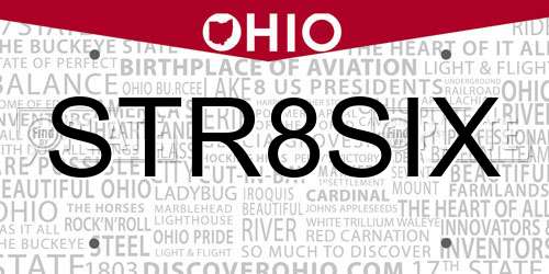 STR8SIX Ohio License Plate