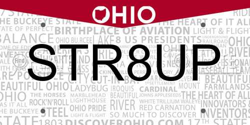 STR8UP Ohio License Plate