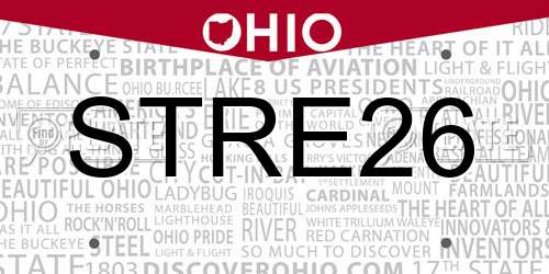 STRE26 Ohio License Plate
