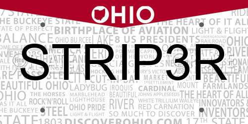 STRIP3R Ohio License Plate