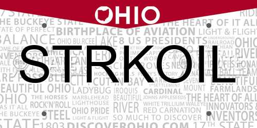 STRKOIL Ohio License Plate