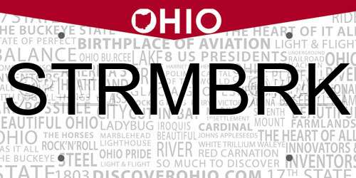 STRMBRK Ohio License Plate