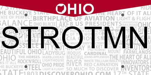 STROTMN Ohio License Plate
