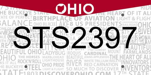 STS2397 Ohio License Plate