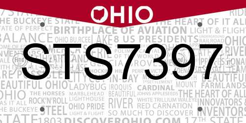STS7397 Ohio License Plate