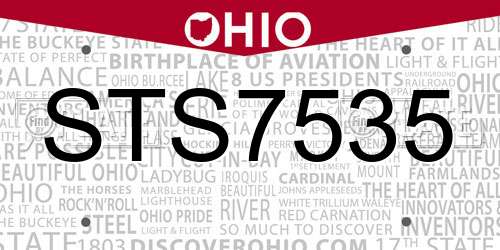 STS7535 Ohio License Plate