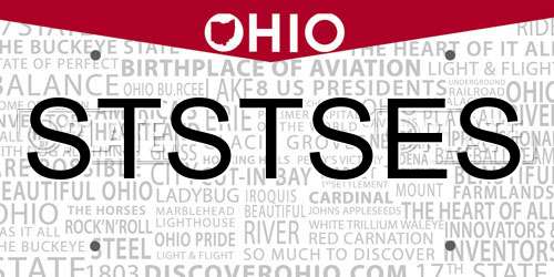 STSTSES Ohio License Plate