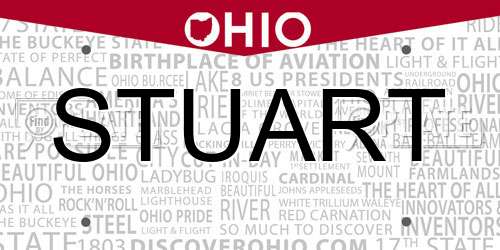 STUART Ohio License Plate