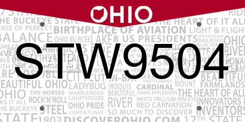 STW9504 Ohio License Plate