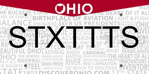 STXTTTS Ohio License Plate