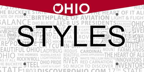 STYLES Ohio License Plate
