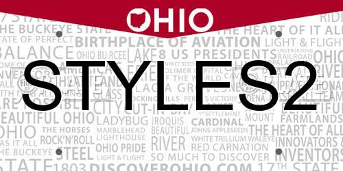 STYLES2 Ohio License Plate