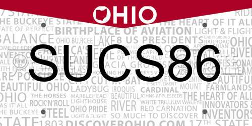 SUCS86 Ohio License Plate