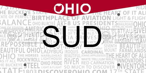 SUD Ohio License Plate