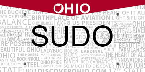 SUDO Ohio License Plate