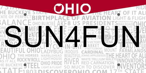 SUN4FUN Ohio License Plate