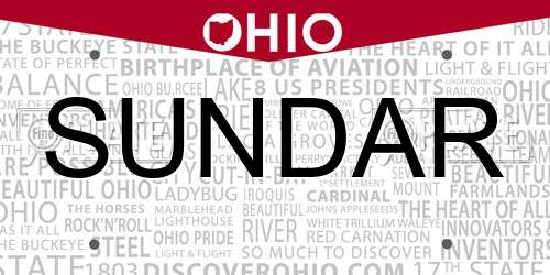 SUNDAR Ohio License Plate