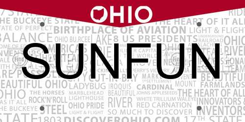 SUNFUN Ohio License Plate