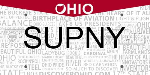 SUPNY Ohio License Plate