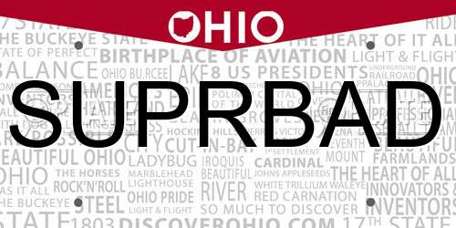 SUPRBAD Ohio License Plate