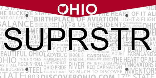 SUPRSTR Ohio License Plate