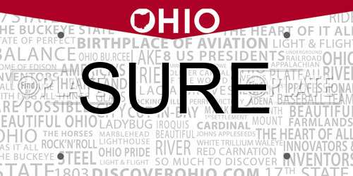 SURE Ohio License Plate