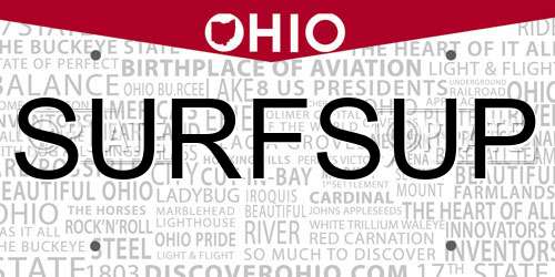 SURFSUP Ohio License Plate