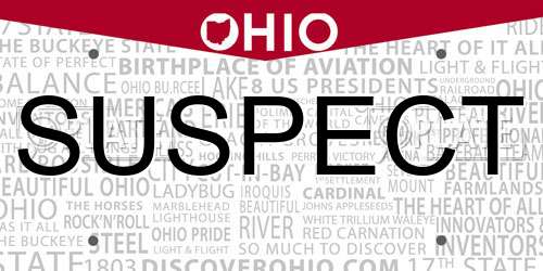 SUSPECT Ohio License Plate