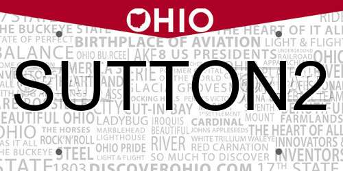 SUTTON2 Ohio License Plate