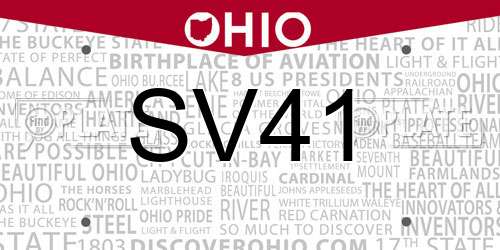 SV41 Ohio License Plate