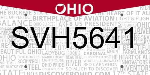 SVH5641 Ohio License Plate