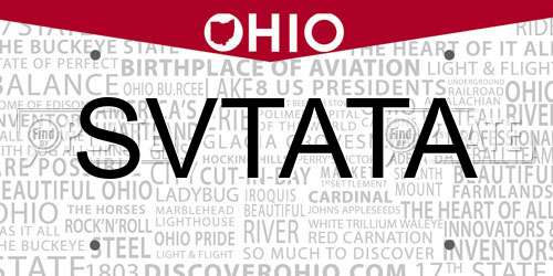 SVTATA Ohio License Plate
