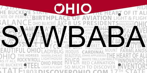 SVWBABA Ohio License Plate