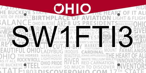 SW1FTI3 Ohio License Plate