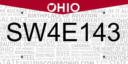 SW4E143 Ohio License Plate