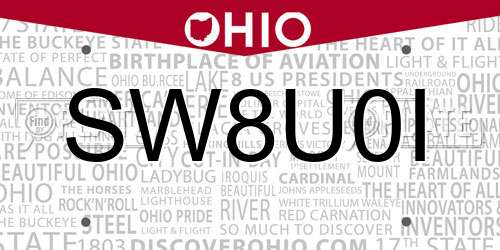 SW8U0I Ohio License Plate