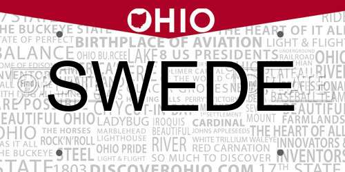 SWEDE Ohio License Plate