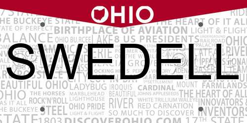 SWEDELL Ohio License Plate