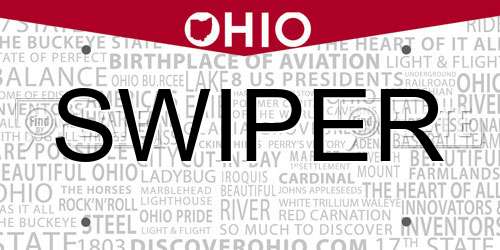 SWIPER Ohio License Plate