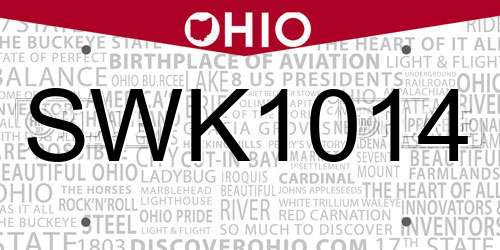 SWK1014 Ohio License Plate