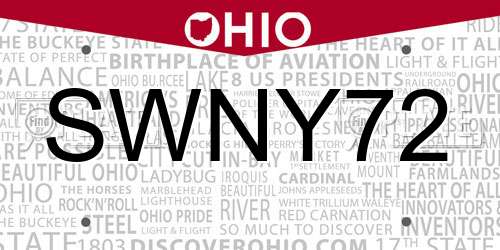 SWNY72 Ohio License Plate