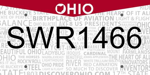 SWR1466 Ohio License Plate