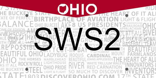 SWS2 Ohio License Plate