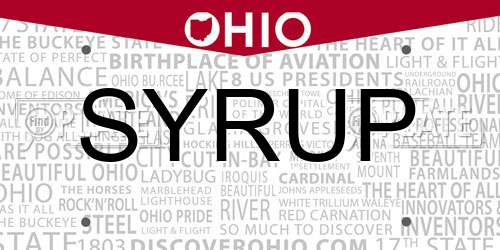 SYRUP Ohio License Plate