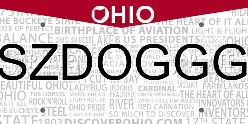 SZDOGGG Ohio License Plate