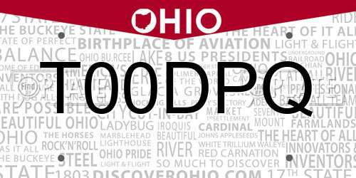 T00DPQ Ohio License Plate