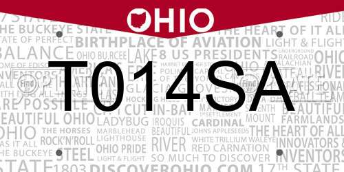 T014SA Ohio License Plate