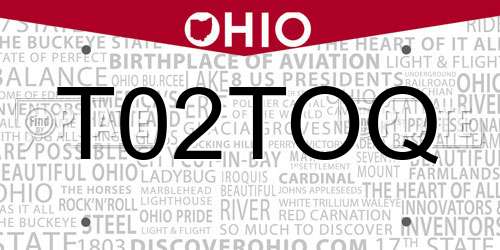 T02TOQ Ohio License Plate